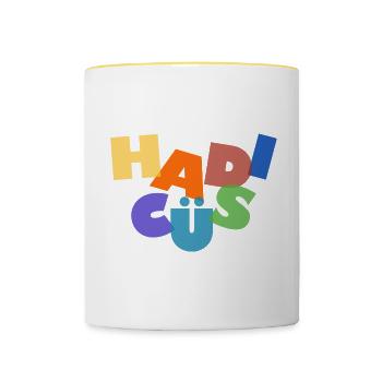 Türkei Türkisch Hadi Cüs Geschenk - Tasse zweifarbig - Weiß/Gelb - Vorne
