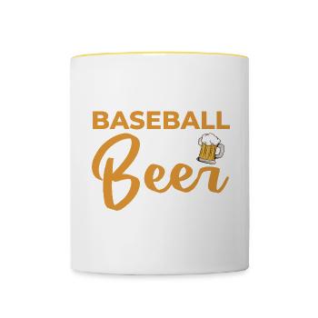 Baseball and Beer perfectday Baseball - Tasse zweifarbig - Weiß/Gelb - Vorne