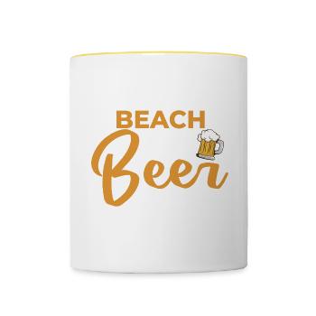 Beach and Beer perfectday Strand Meer - Tasse zweifarbig - Weiß/Gelb - Vorne