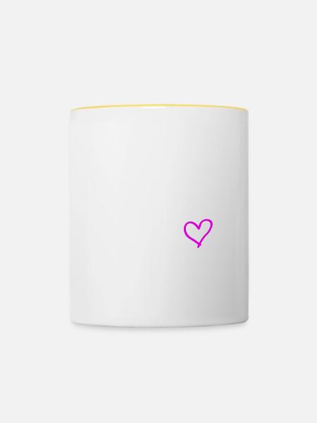 Bali 2024 Herz Reise - Tasse zweifarbig - Weiß/Gelb