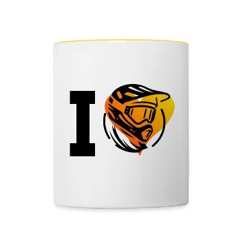 Cyclisme VTT Homme VTT - Mug contrasté - blanc/jaune - Devant