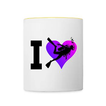 Diver Scuba Diver Scuba Diving - Contrasting Mug - white/yellow - Front