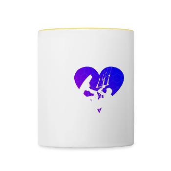 Kitesurfing Kitesurfing Women Kitesurf Kitesurfer - Contrasting Mug - white/yellow - Front