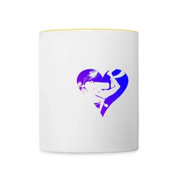 Plongeur Homme Femme Plongeur Plongeur Scuba Diver - Mug contrasté - blanc/jaune - Devant
