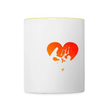Women's Kiten Kitesurf Kitesurfer Kitesurfing - Contrasting Mug - white/yellow - Front