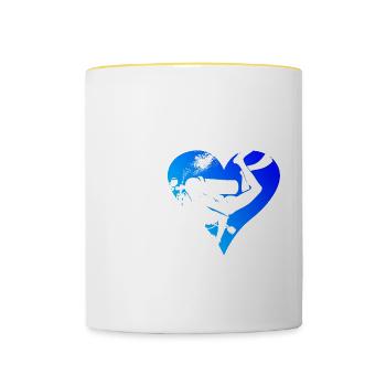 Scuba Diver Free Dive Taucher Diver Tauchen - Tasse zweifarbig - Weiß/Gelb - Vorne