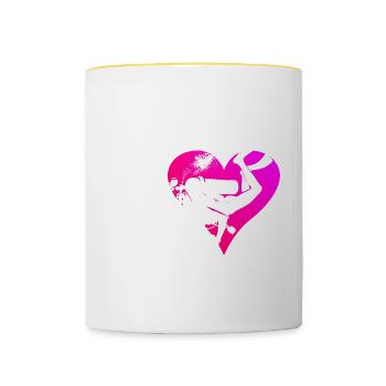 Plongeur Plongeur Scuba Diver Femmes Plongeuse - Mug contrasté - blanc/jaune - Devant