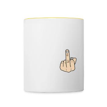 J’ai 21 ans + 1 Sarcastique Drôle 22e Anniversaire Tournant - Mug contrasté - blanc/jaune - Devant