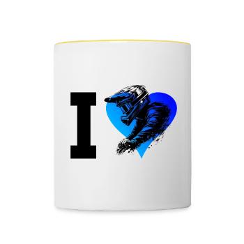 MTB Cycling Men Mountain Bike Women Cycling - Contrasting Mug - white/yellow - Front