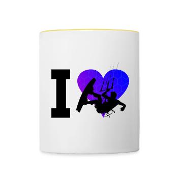 Kitesurf Kitesurfing Ladies Kitesurfer Kite - Contrasting Mug - white/yellow - Front