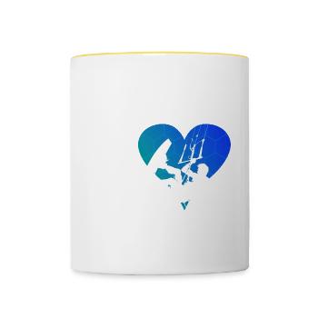 Kitesurf Kitesurf Homme Kitesurf Cerf-volant Femme - Mug contrasté - blanc/jaune - Devant