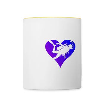 Diver Tauchen Scuba Tauchen Scuba Taucher - Tasse zweifarbig - Weiß/Gelb - Vorne