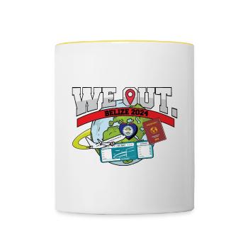 We Out Trip To Belize Travel Matching Family - Contrasting Mug - white/yellow - Front