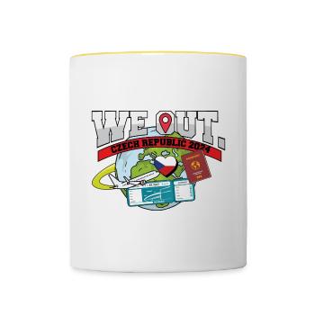 We Out Trip To Czech Republic Matching Family - Tasse zweifarbig - Weiß/Gelb - Vorne