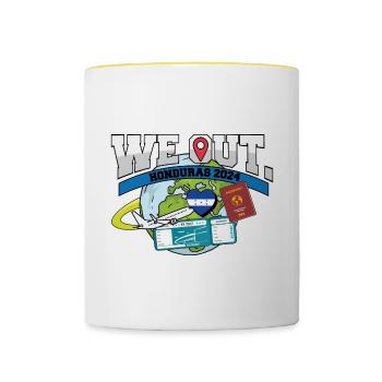 Nous voyageons au Honduras Voyage Matching Famille - Mug contrasté - blanc/jaune - Devant