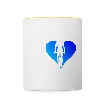 Bicycle Men Cycling Cycling Mtb - Contrasting Mug - white/yellow - Front