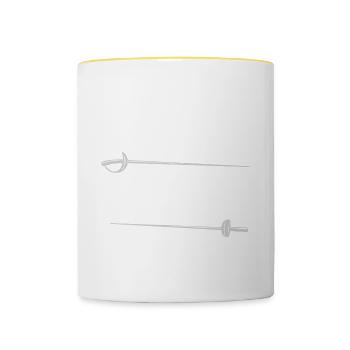 L’escrime d’autres sports sont des combats à l’épée inutiles - Mug contrasté - blanc/jaune - Devant