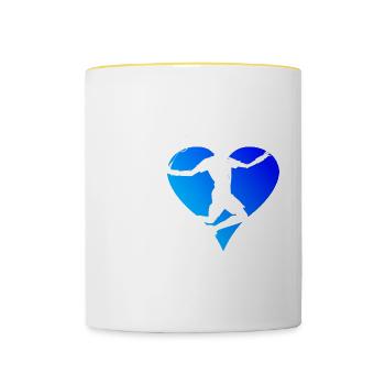 Badminton player Badminton men Squash Badminton - Contrasting Mug - white/yellow - Front