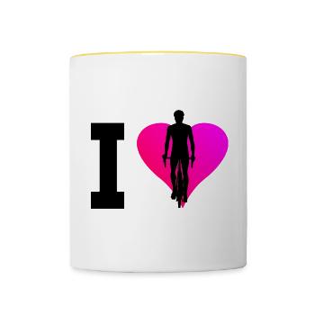 Cycling Women Cyclists Cycling - Contrasting Mug - white/yellow - Front
