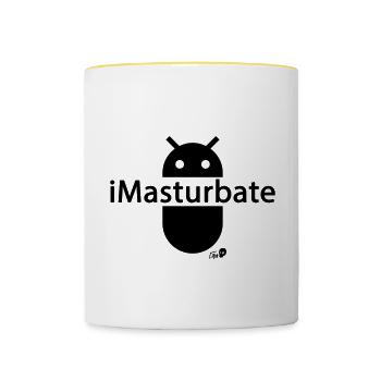 iMasturbate - Tasse zweifarbig - Weiß/Gelb - Vorne