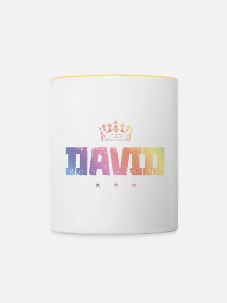 David - Tasse zweifarbig - Weiß/Gelb