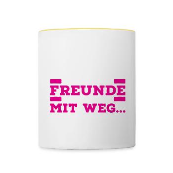 Das Beste An Einer Scheidung: Die Falschen Freunde - Tasse zweifarbig - Weiß/Gelb - Vorne