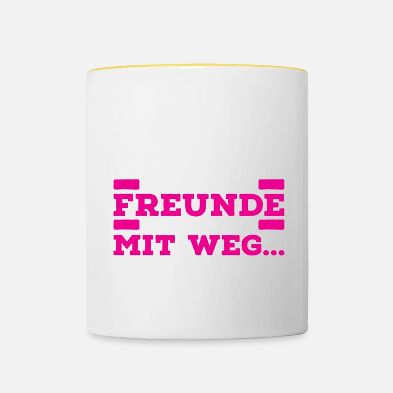 Das Beste An Einer Scheidung: Die Falschen Freunde - Tasse zweifarbig - Weiß/Gelb