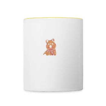 Quokka Flüsterer Beuteltier Känguru - Tasse zweifarbig - Weiß/Gelb - Vorne