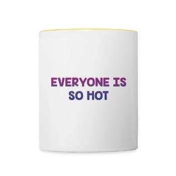 Everyone Is So Hot Bisexual LGBTQ Bi Pride Single - Contrasting Mug - white/yellow - Front