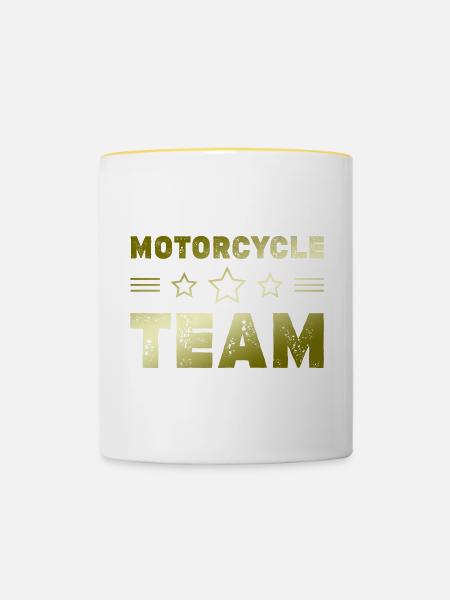 Motorcycle Team - Tasse zweifarbig - Weiß/Gelb