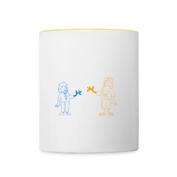 Professeur de mathématiques Phytagoras Gift - Mug contrasté - blanc/jaune - Devant