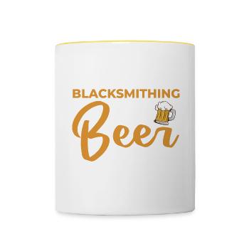 Blacksmithing and Beer perfectday Schmiedekunst - Tasse zweifarbig - Weiß/Gelb - Vorne