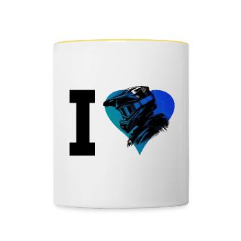 VTT Homme VTT Cyclisme Femme Cyclisme - Mug contrasté - blanc/jaune - Devant