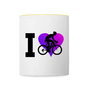Women's Road Cyclist Road Bike Road Bike Road Bike - Contrasting Mug - white/yellow - Front