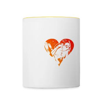 Free Dive Diving Tauchen Diver Scuba Diver - Contrasting Mug - white/yellow - Front