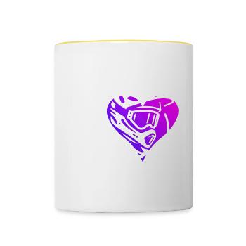 VTT VTT Cyclisme Cyclisme Femme - Mug contrasté - blanc/jaune - Devant
