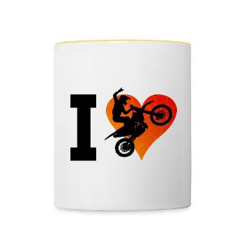 Freestyle Motocross Women's Dirt Biker Motocross - Contrasting Mug - white/yellow - Front