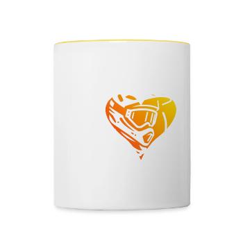 Hommes VTT Cycliste Cyclisme VTT - Mug contrasté - blanc/jaune - Devant
