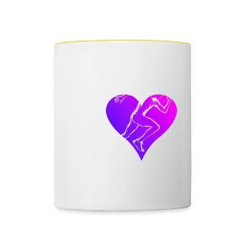 Jogging Cross Country Running Running Men - Contrasting Mug - white/yellow - Front
