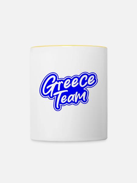 Greece Team - Tasse zweifarbig - Weiß/Gelb