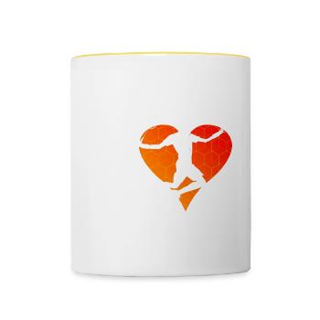 Squash Badminton Joueurs Badminton Femmes Badminton - Mug contrasté - blanc/jaune - Devant