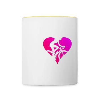Vélo de montagne Vélo Homme Vélo - Mug contrasté - blanc/jaune - Devant