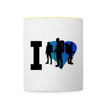 Bouldering Women Bouldering Climber Men - Contrasting Mug - white/yellow - Front