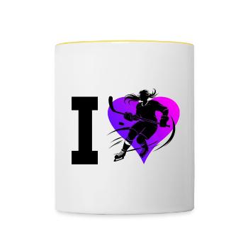 Hockey Players Women Hockey Players - Contrasting Mug - white/yellow - Front