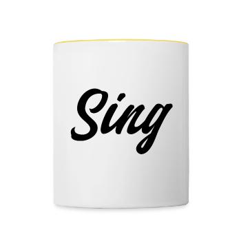 Singer - Contrasting Mug - white/yellow - Front