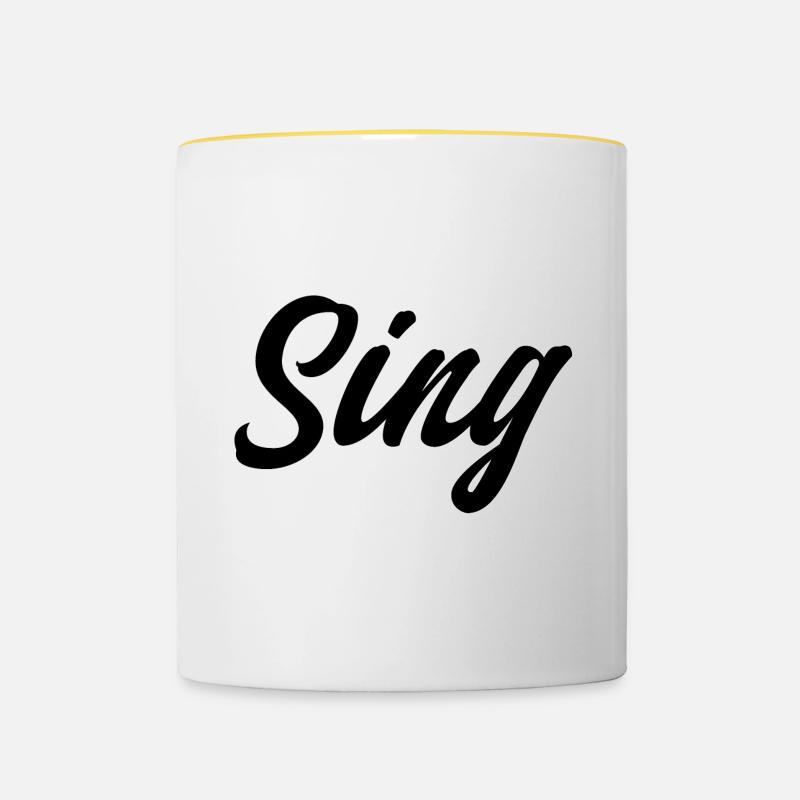 Singer - Contrasting Mug - white/yellow