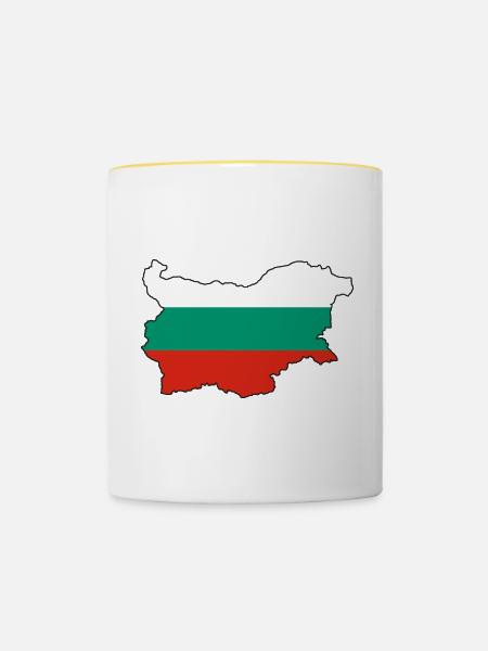 Bulgarien - Tasse zweifarbig - Weiß/Gelb