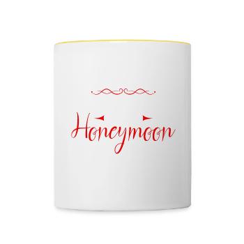 We're On Our Honeymoon 4 - Tasse zweifarbig - Weiß/Gelb - Vorne
