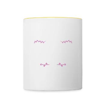 Cécile - Mug contrasté - blanc/jaune - Devant