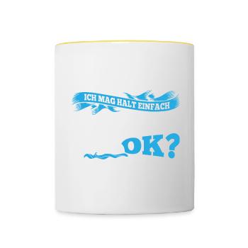 Ich Mag Halt Einfach Kreuzfahrtschiffe Ok - Tasse zweifarbig - Weiß/Gelb - Vorne